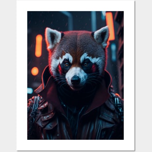 Red Panda Rain Rebel Posters and Art